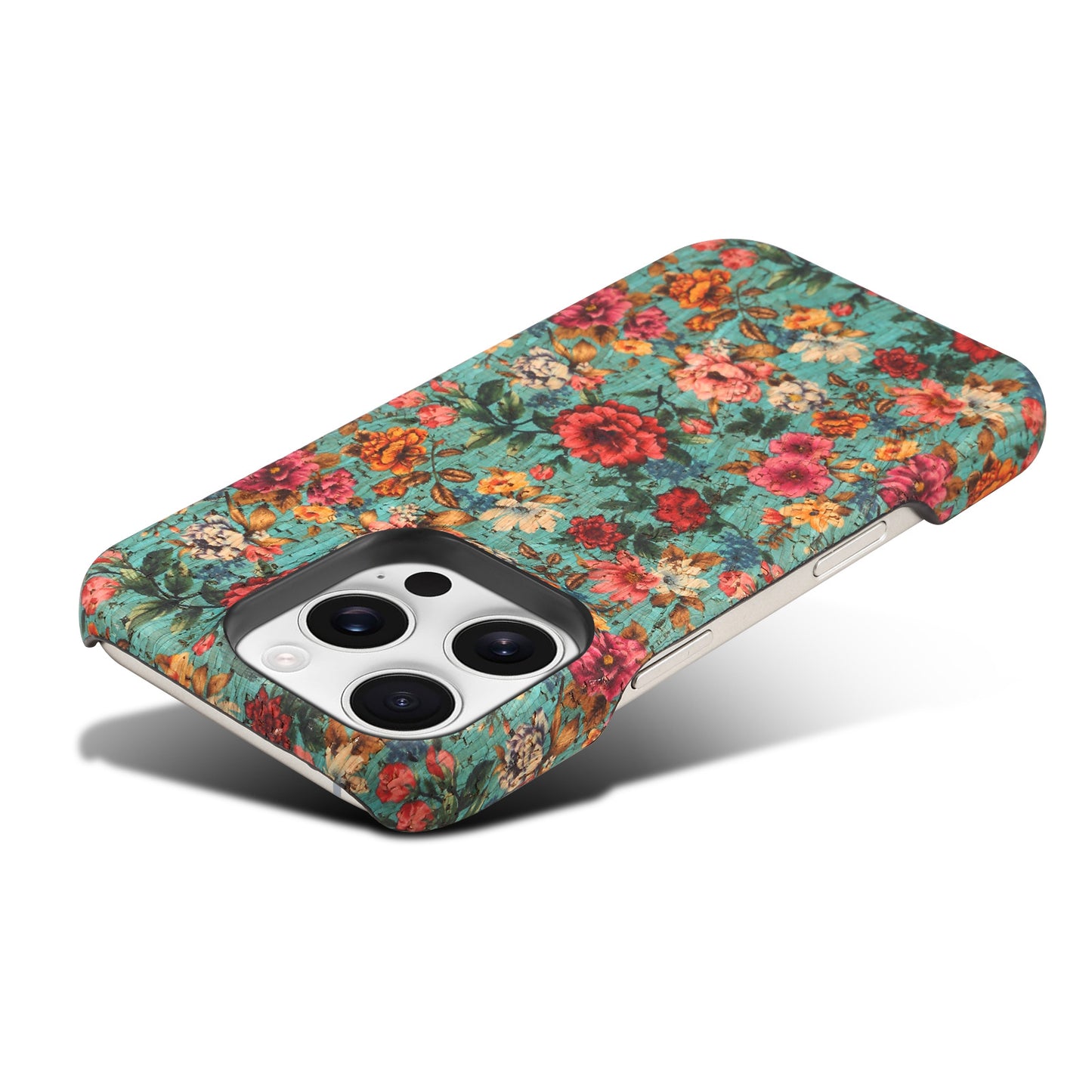 Floral Pattern Cork PC Phone Case