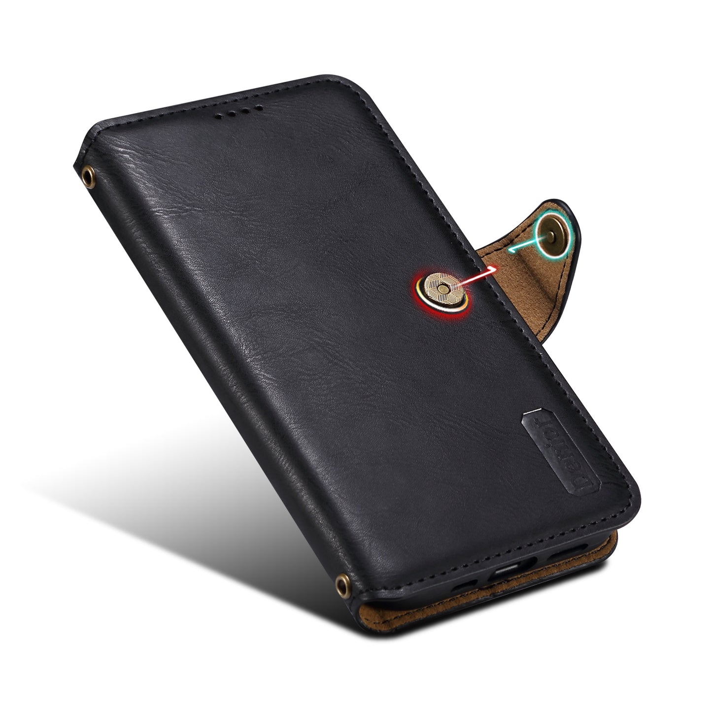 PU Faux Leather Pattern Button Stand Wallet Phone Case