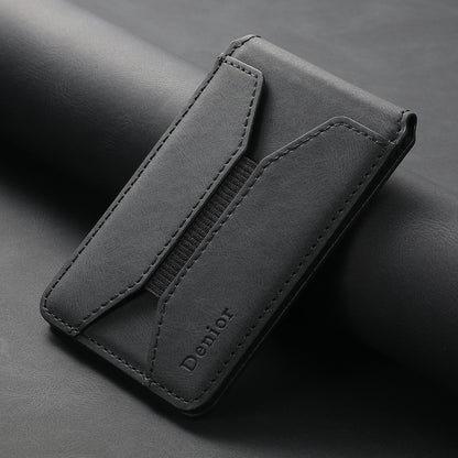 Bifold Vertical Elastic Rope Clip PU Leather Mag Wallet - Skin Feel
