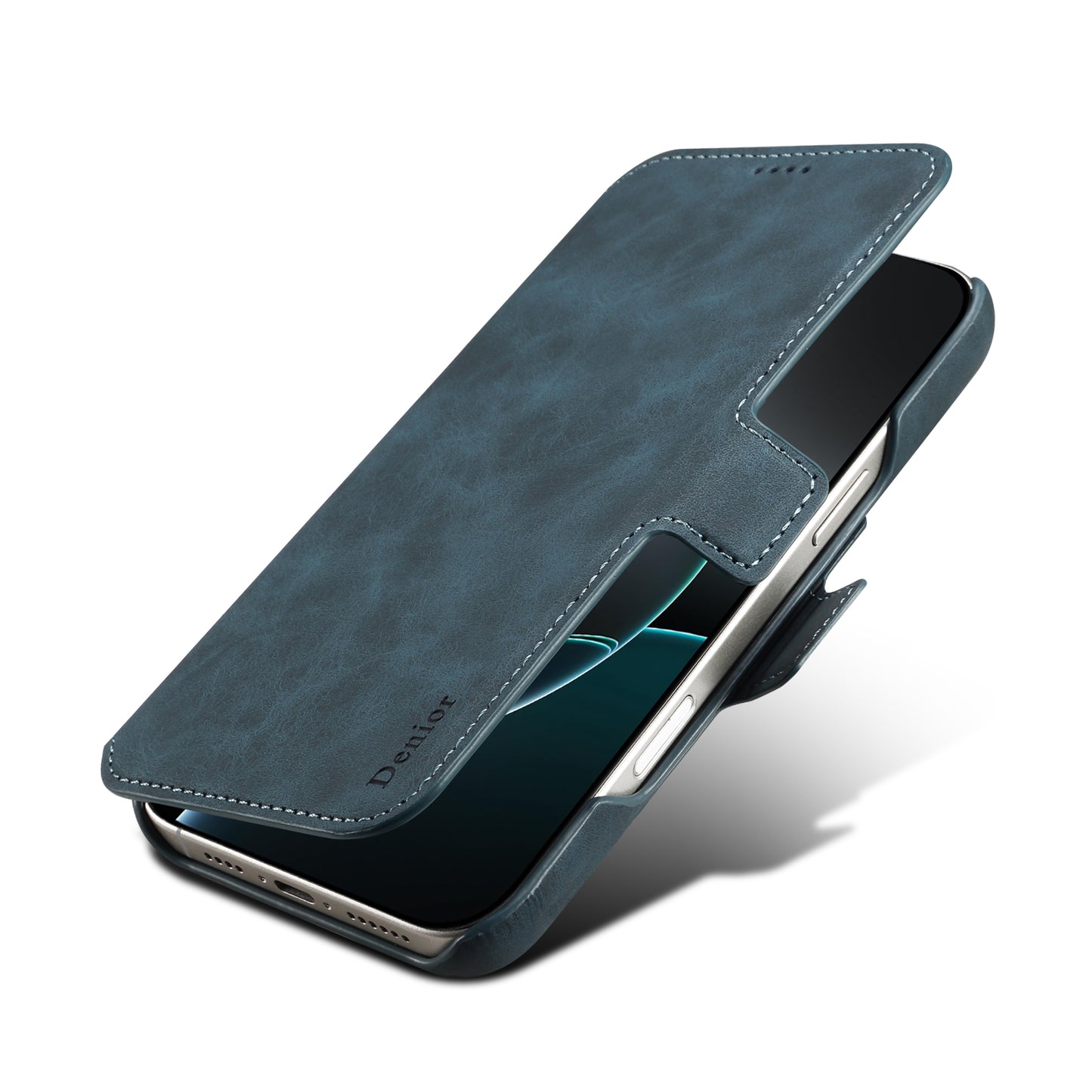 PC Retro Faux Leather Pattern Detachable Magnetic Wallet Phone Case