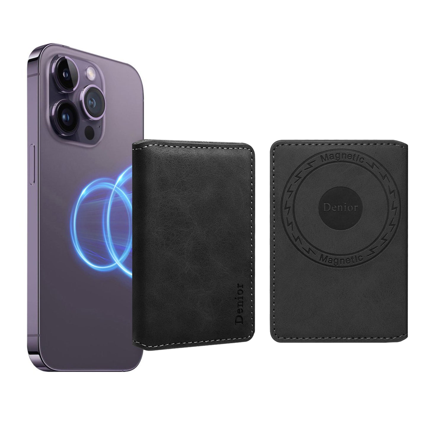 PU Faux Leather Vintage Pattern Side-Open Magnetic Card Holder