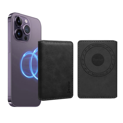 PU Faux Leather Vintage Pattern Side-Open Magnetic Card Holder