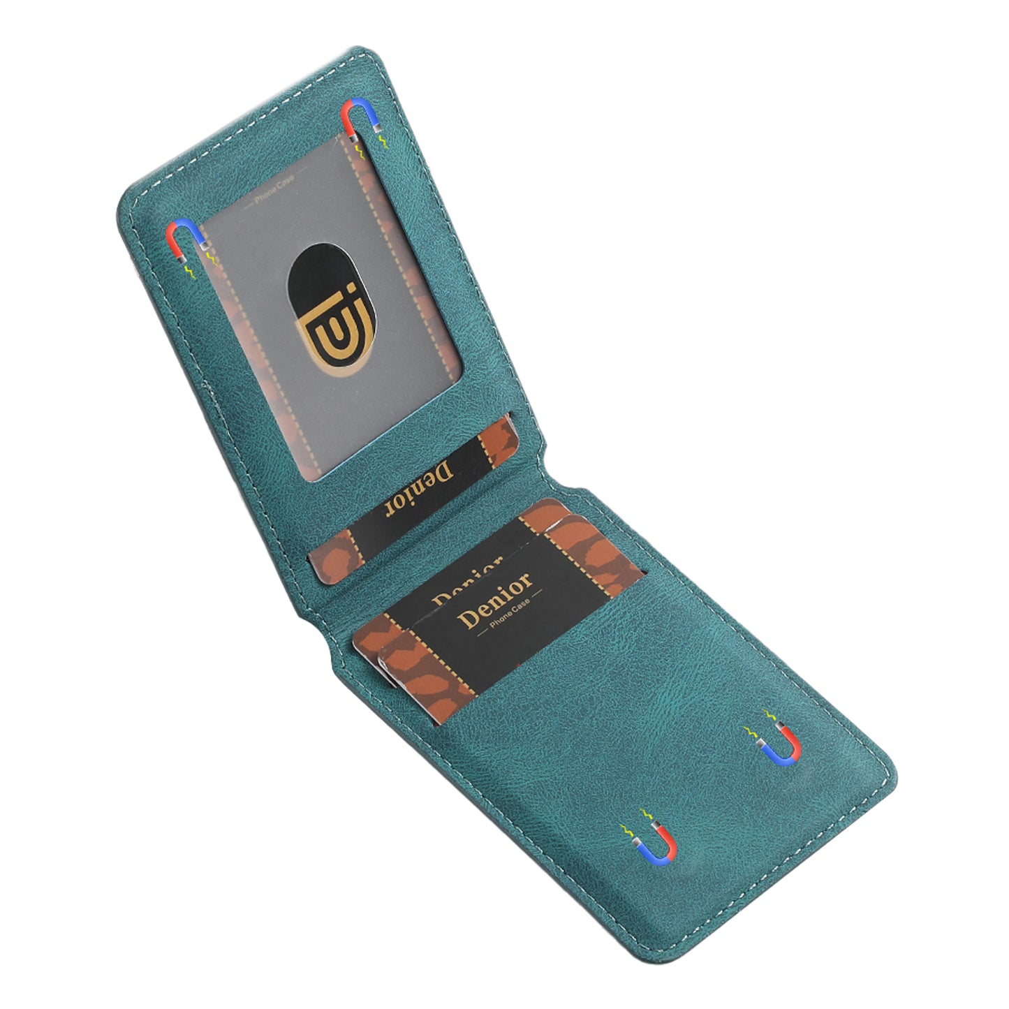 Bifold Vertical Elastic Rope Clip PU Leather Mag Wallet - Skin Feel
