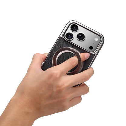 Genuine Leather Gear Electroplated Phone Case