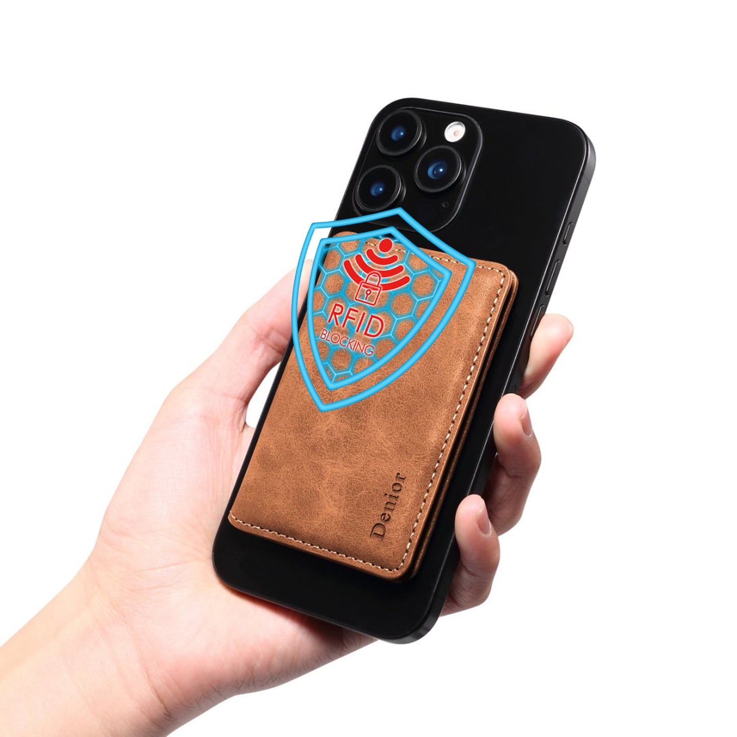 PU Faux Leather Vintage Pattern Side-Open Magnetic Card Holder