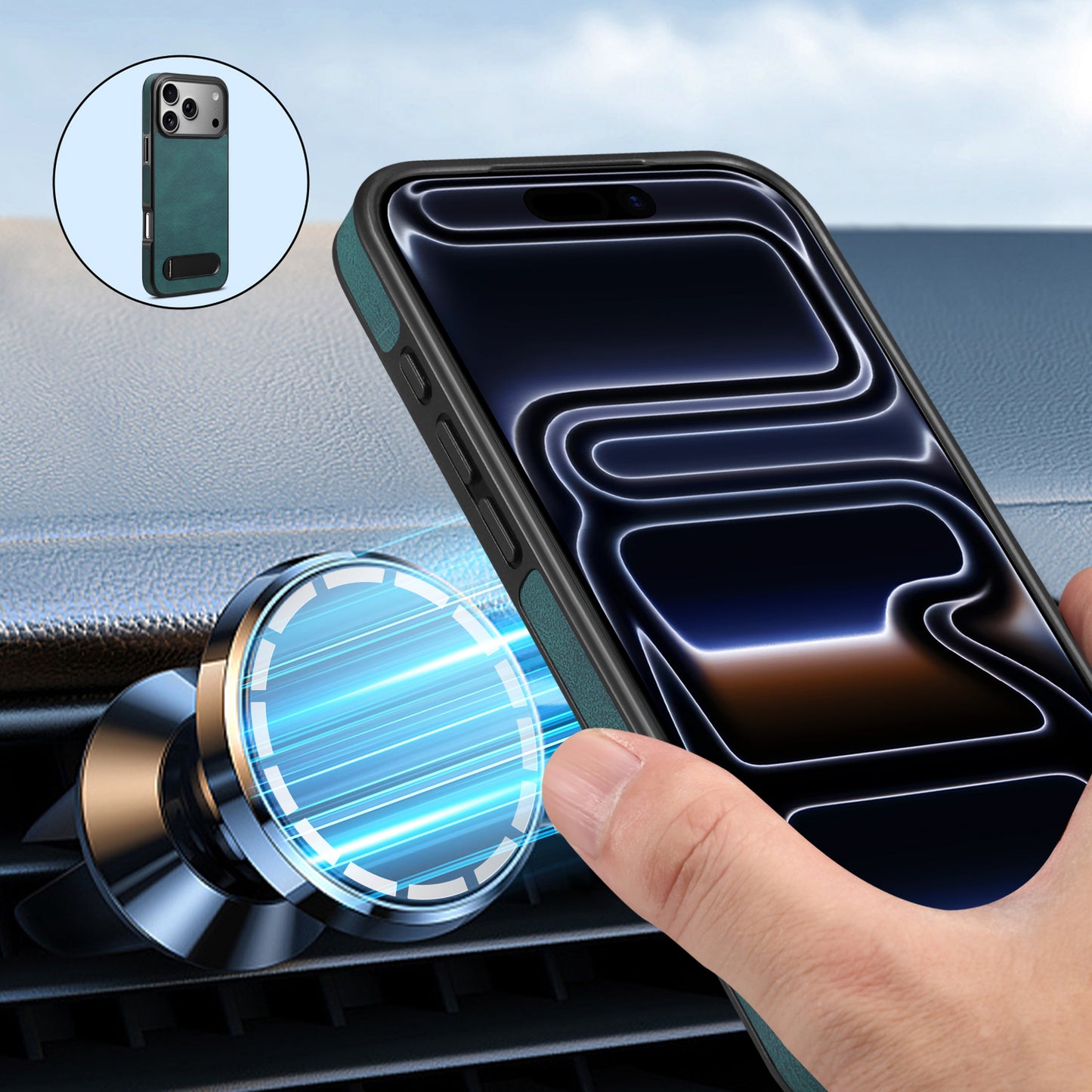 PU Skin-Feel In-line Stand Phone Case