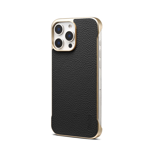 Genuine Leather Lychee Texture Magnetic Borderless Phone Case