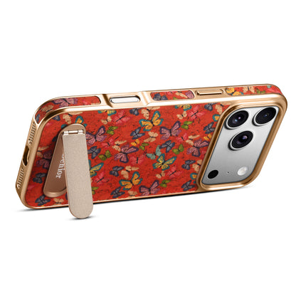 Cork Butterfly In-line Stand Magnetic Electroplated Phone Case