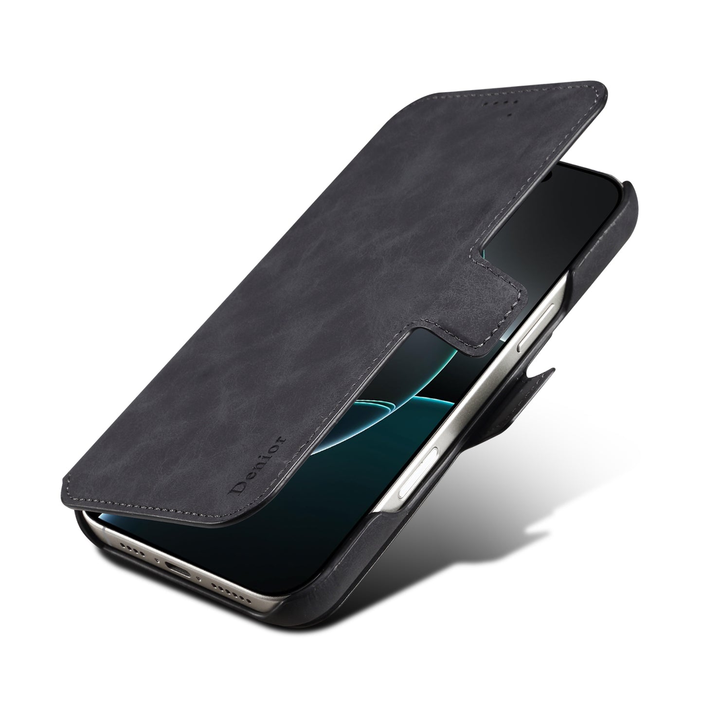 PC Retro Faux Leather Pattern Detachable Magnetic Wallet Phone Case