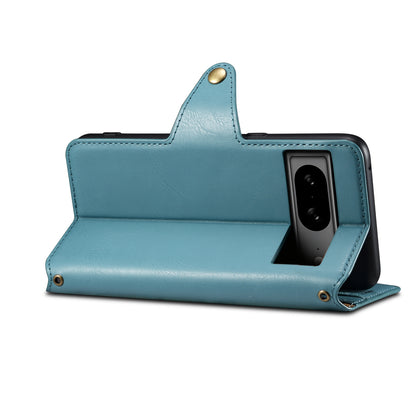 Google Simple PU Leather Flip Card Wallet Stand Phone Case（Blue）