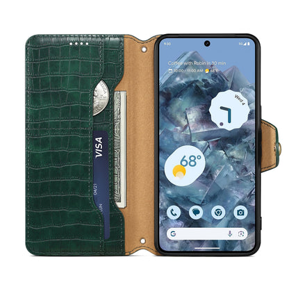 Crocodile PU Leather Google Cover Wallet Phone Case（Green）
