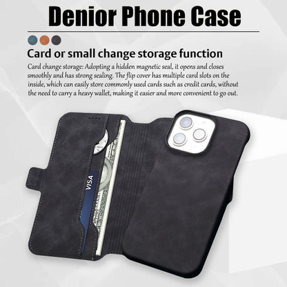 2IN1 Detachable Magnetic iPhone Phone Case & Card Pocket（Black）