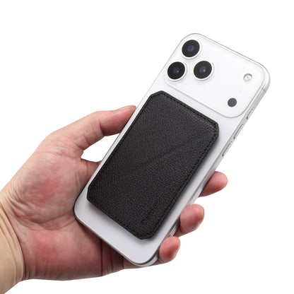 PU Faux Leather Lychee Texture Magnetic Card Holder