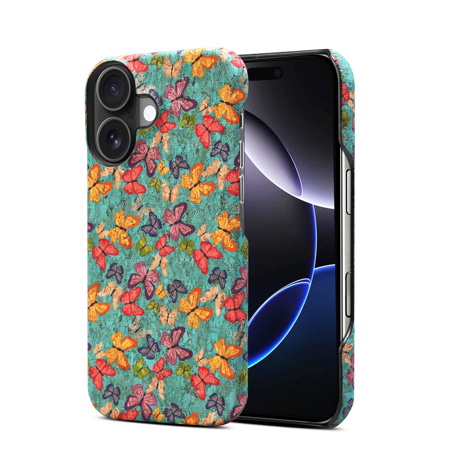 Floral Pattern Cork PC Phone Case