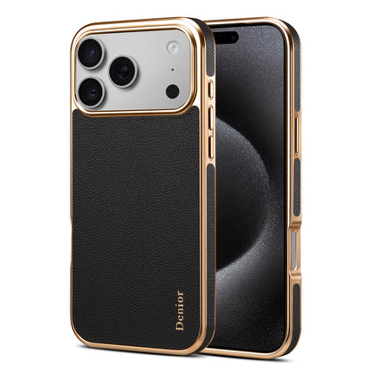 Luxury Car Style Genuine Leather Electroplated Phone Case