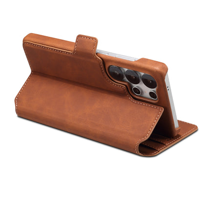 PU Retro Faux Leather Detachable Magnetic Wallet Stand Phone Case (For Samsung)