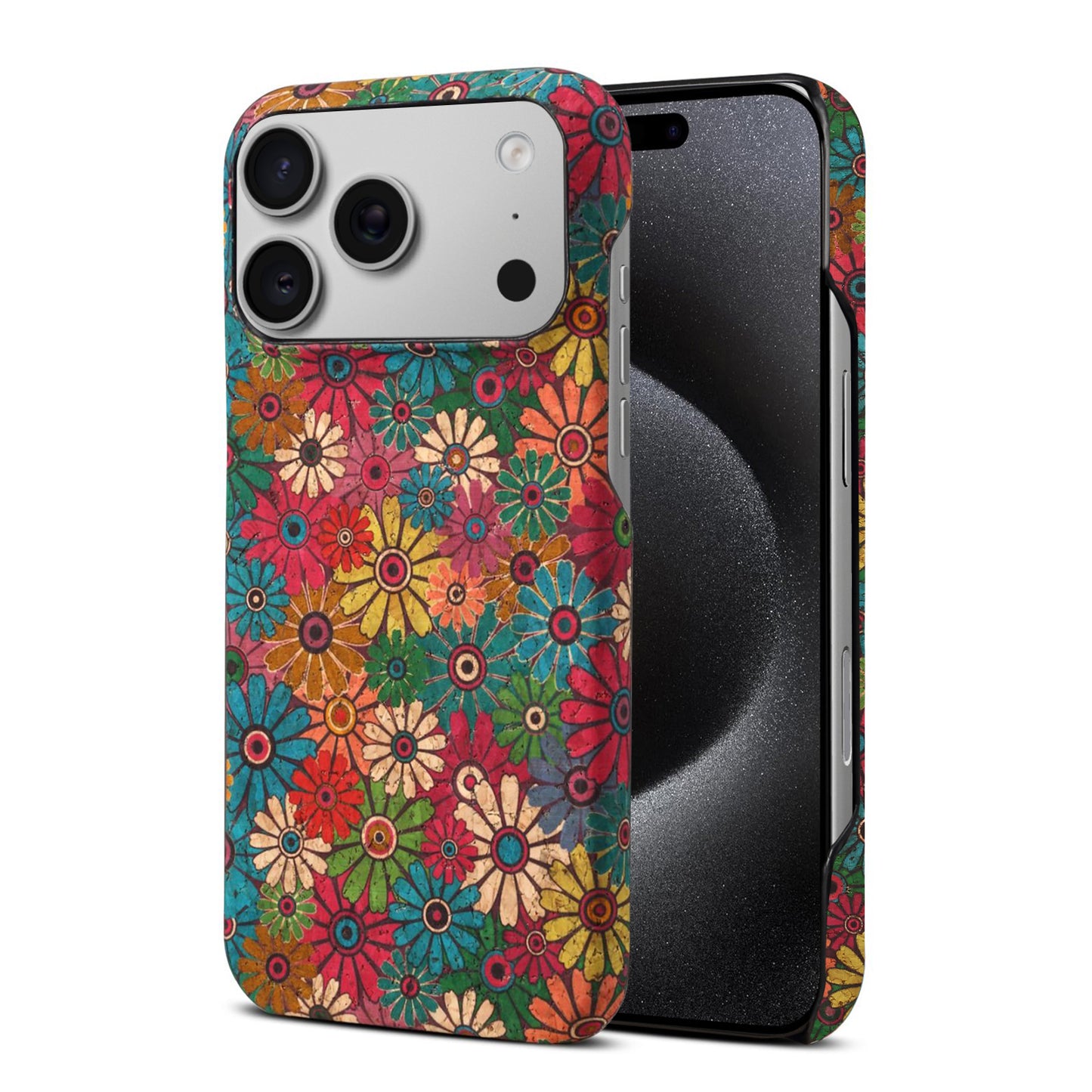Floral Pattern Cork PC Phone Case
