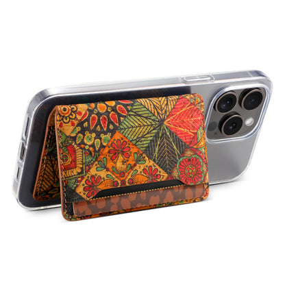 Glue Bifold Cork Card Holder - Floral