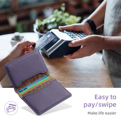 RFID Magnetic Slim Credit Card Bag（Purple）
