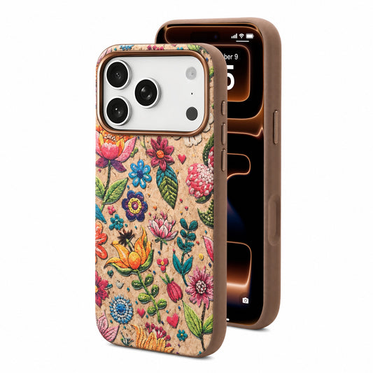 Thickened Protective Cork Magnetic Phone Case - Spring Meadow
