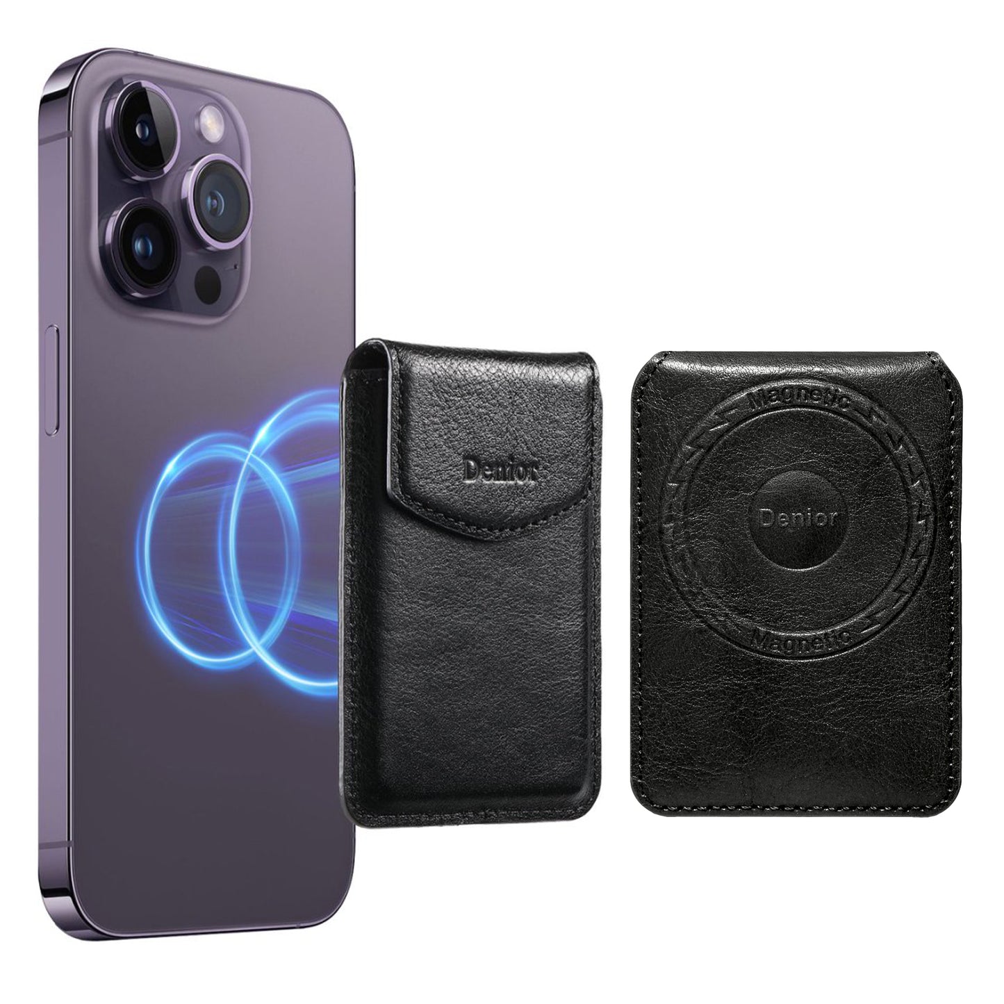 Genuine Leather Magnetic Card Holder