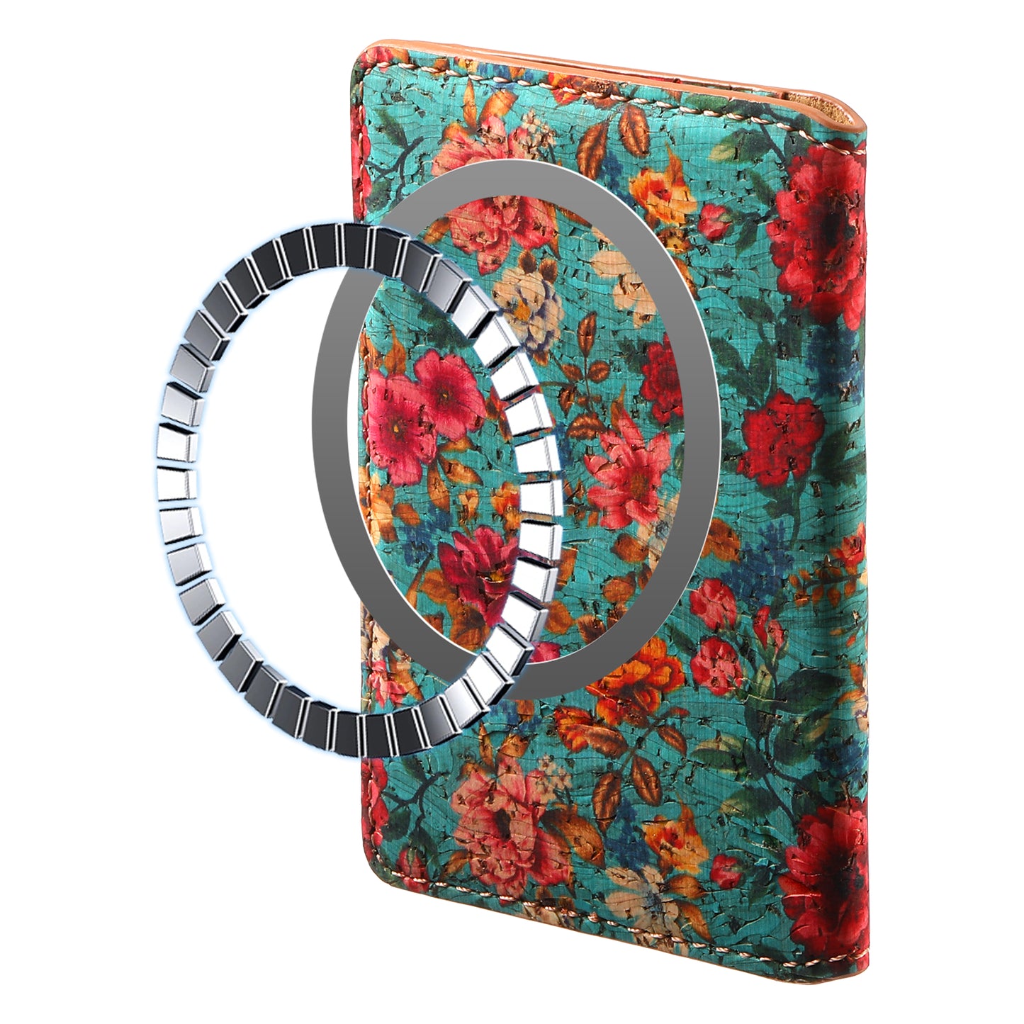 Cork Floral Magnetic Card Holder