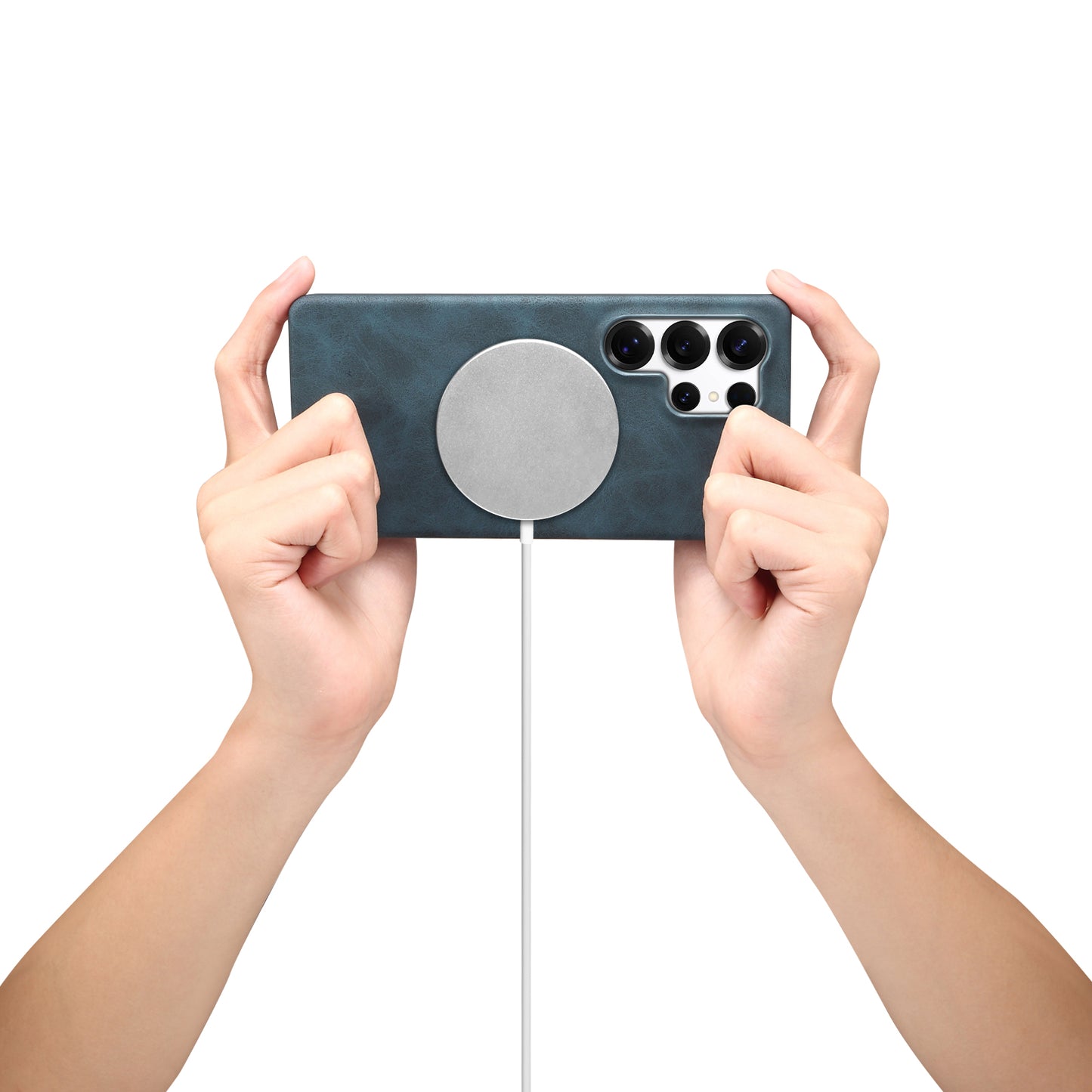 PU Retro Faux Leather PC Magnetic Phone Case (For Samsung)