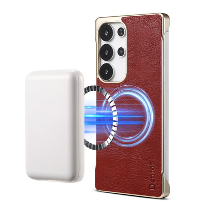 Genuine Leather Borderless Magnetic Phone Case (For Samsung)