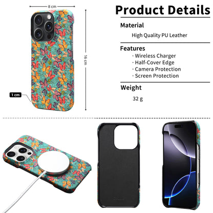 Butterfly Wooden PC Case For iPhone (Half-Cover)