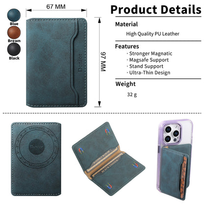 Magnetic Slim Credit Card Wallet (Blue)