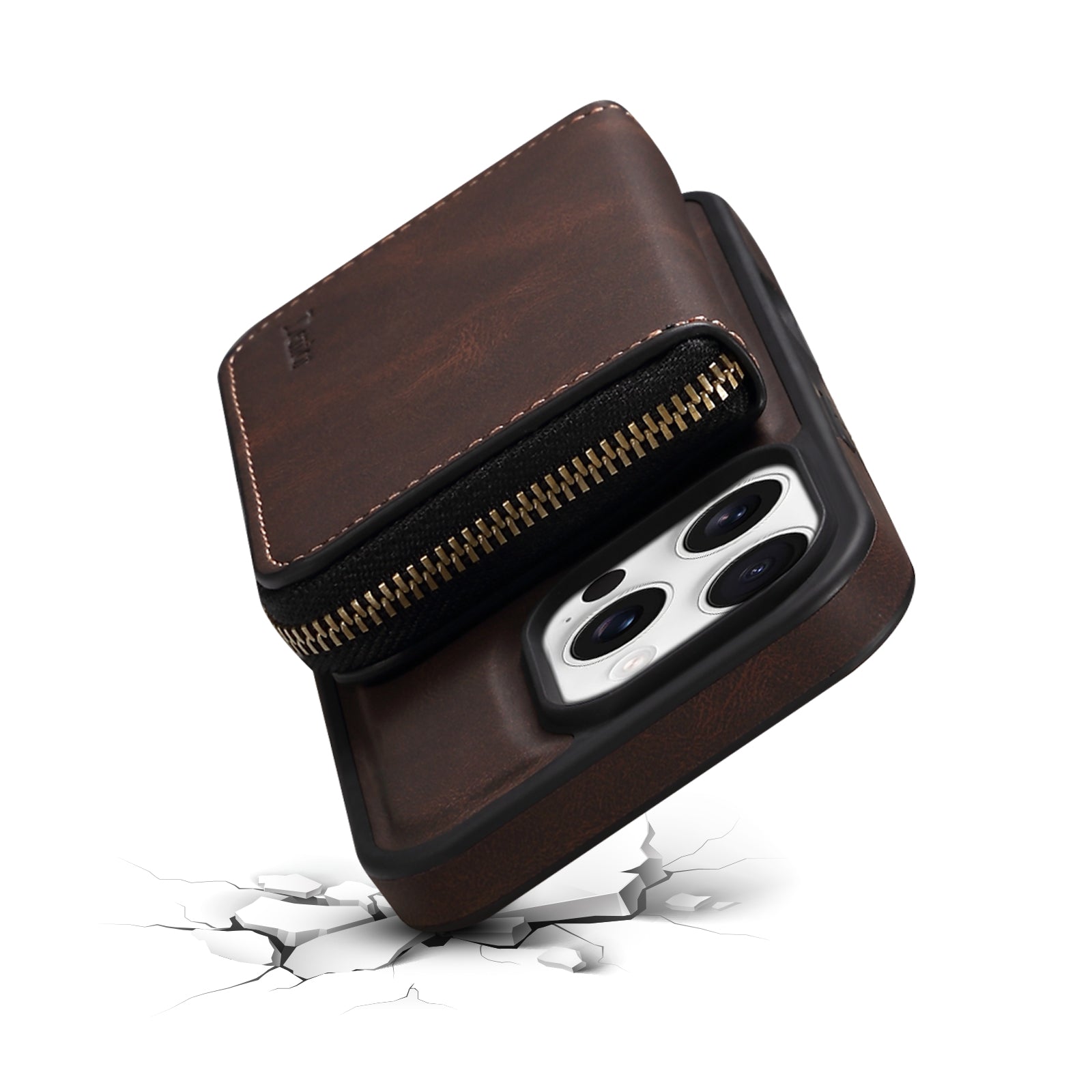 iPhone Series 2IN1 Magnetic Case & RFID Card Bag（Brown）