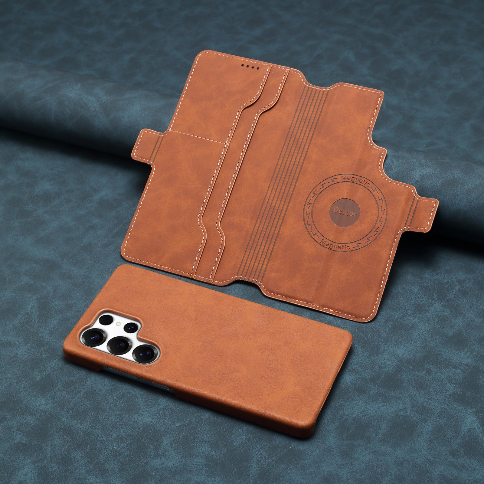 2IN1 Detachable Magnetic Samsung Phone Case & Card Pocket（Brown）