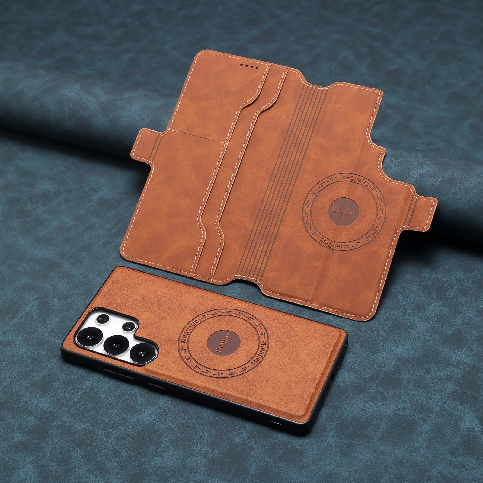 2IN1 Detachable Magnetic Samsung Phone Case & Card Pocket（Brown）