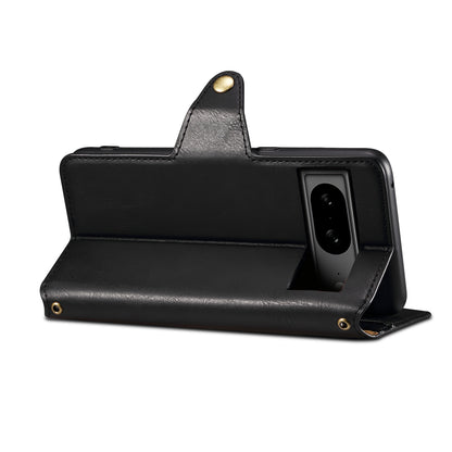 Google Simple PU Leather Flip Card Wallet Stand Phone Case（Black）