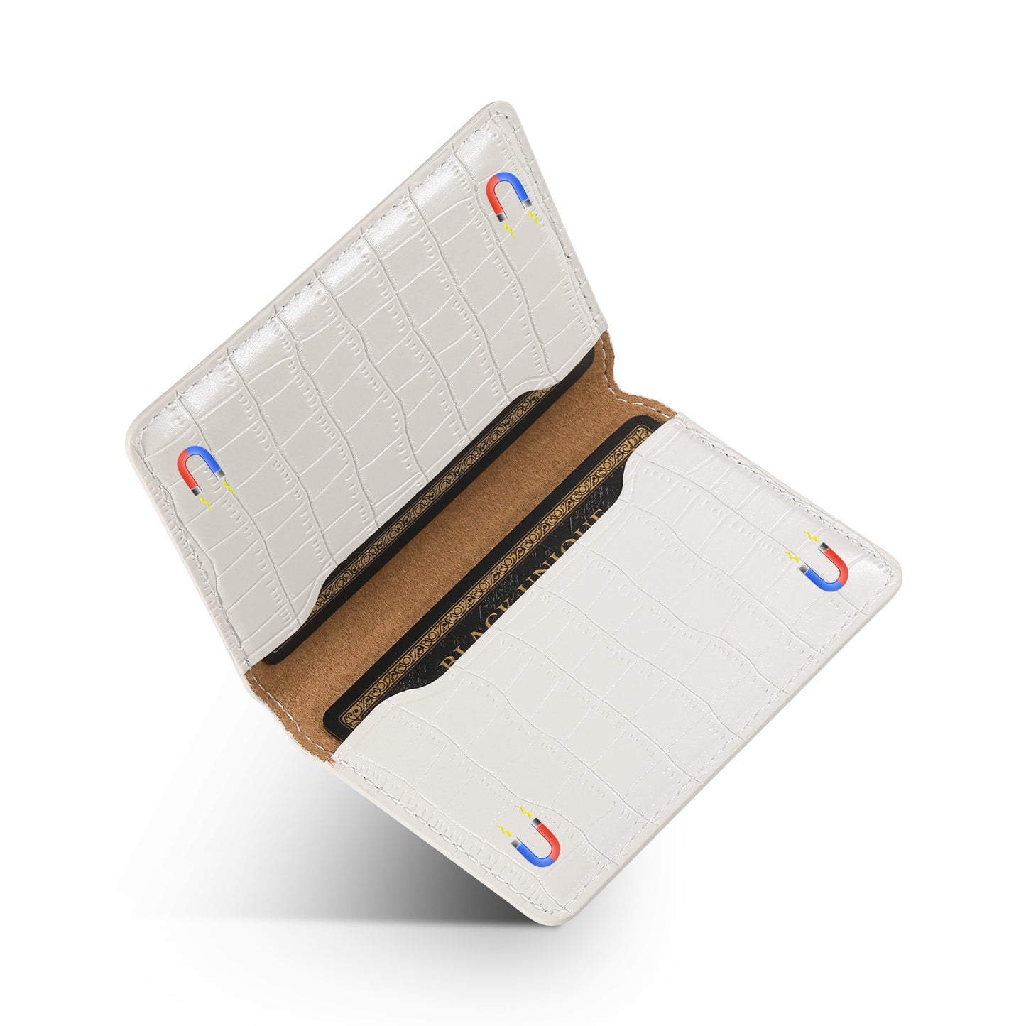 Bifold PU Leather  Glue Wallet - Outer Slot Crocodile pattern