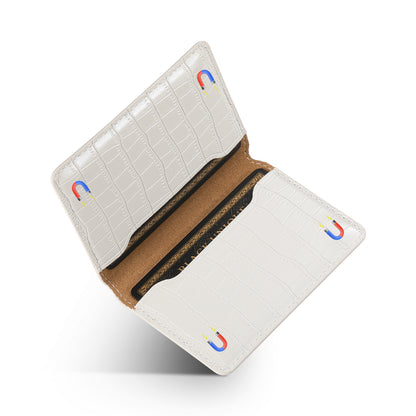 Bifold PU Leather  Glue Wallet - Outer Slot Crocodile pattern