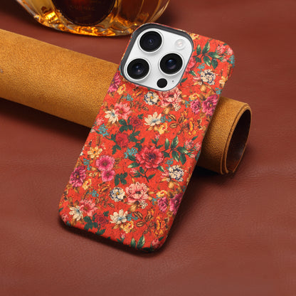 Floral Pattern Cork PC Phone Case