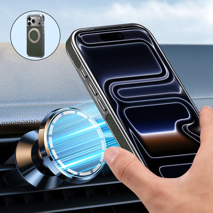 Genuine Leather Gear Electroplated Phone Case