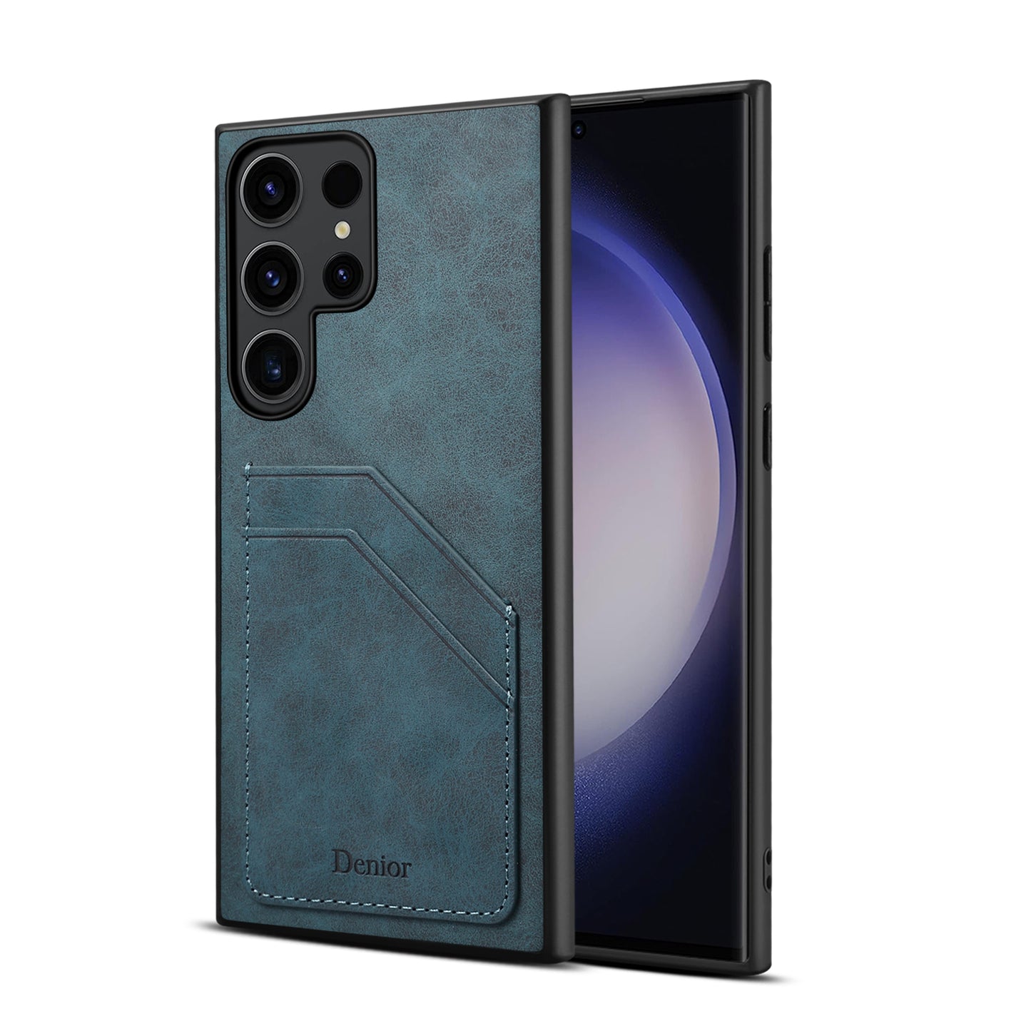 PU Retro Faux Leather Dual Card Slot Phone Case (For Samsung)