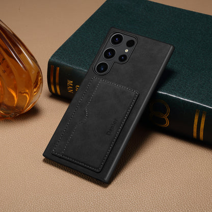 PU Retro Faux Leather Wallet Case with Horizontal Kickstand (For Samsung)