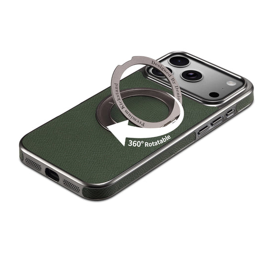 Genuine Leather Gear Electroplated Phone Case