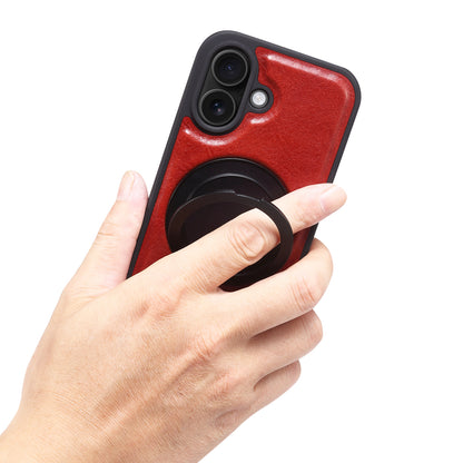 Genuine Leather 360° Rotating Gear Stand Phone Case