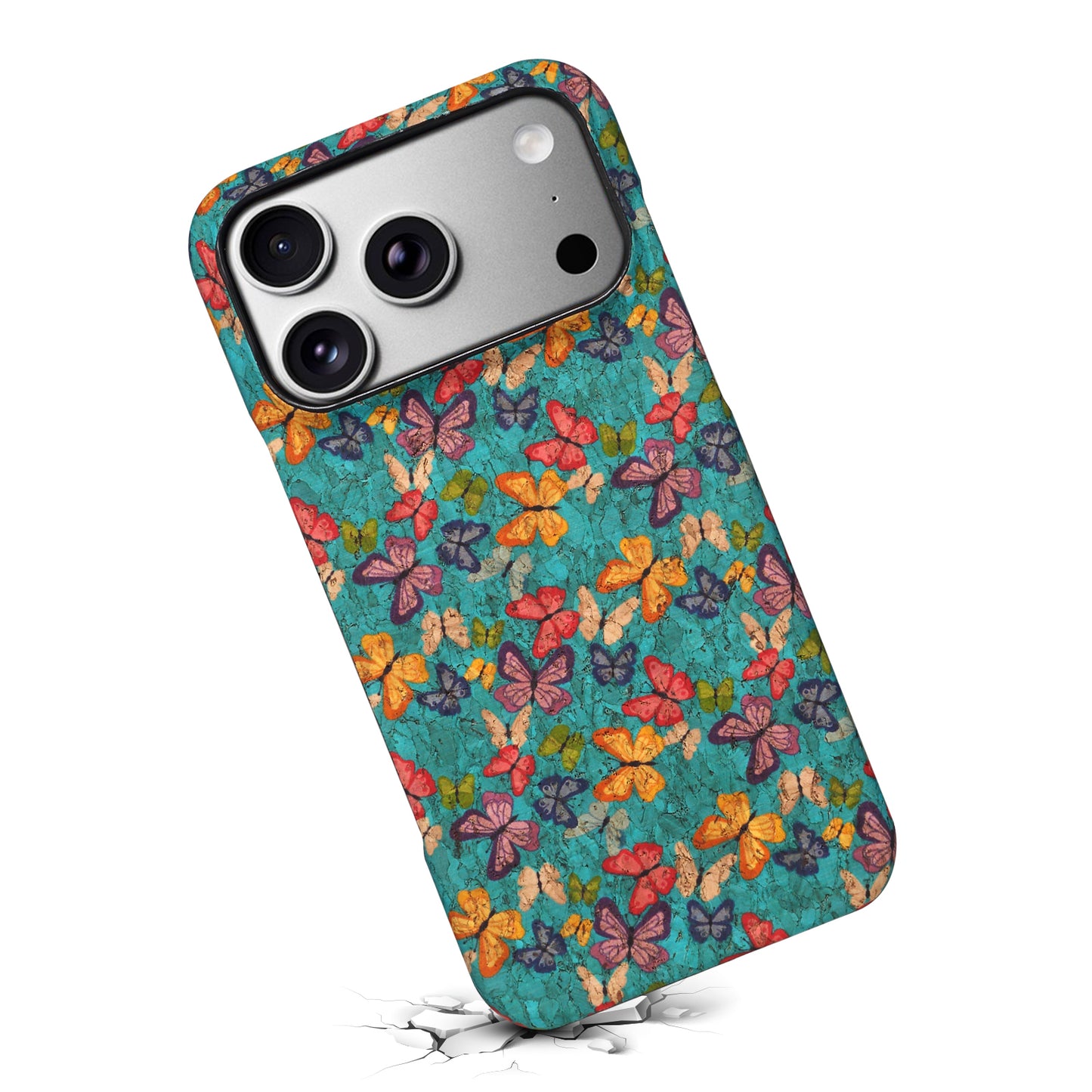 Floral Pattern Cork PC Phone Case
