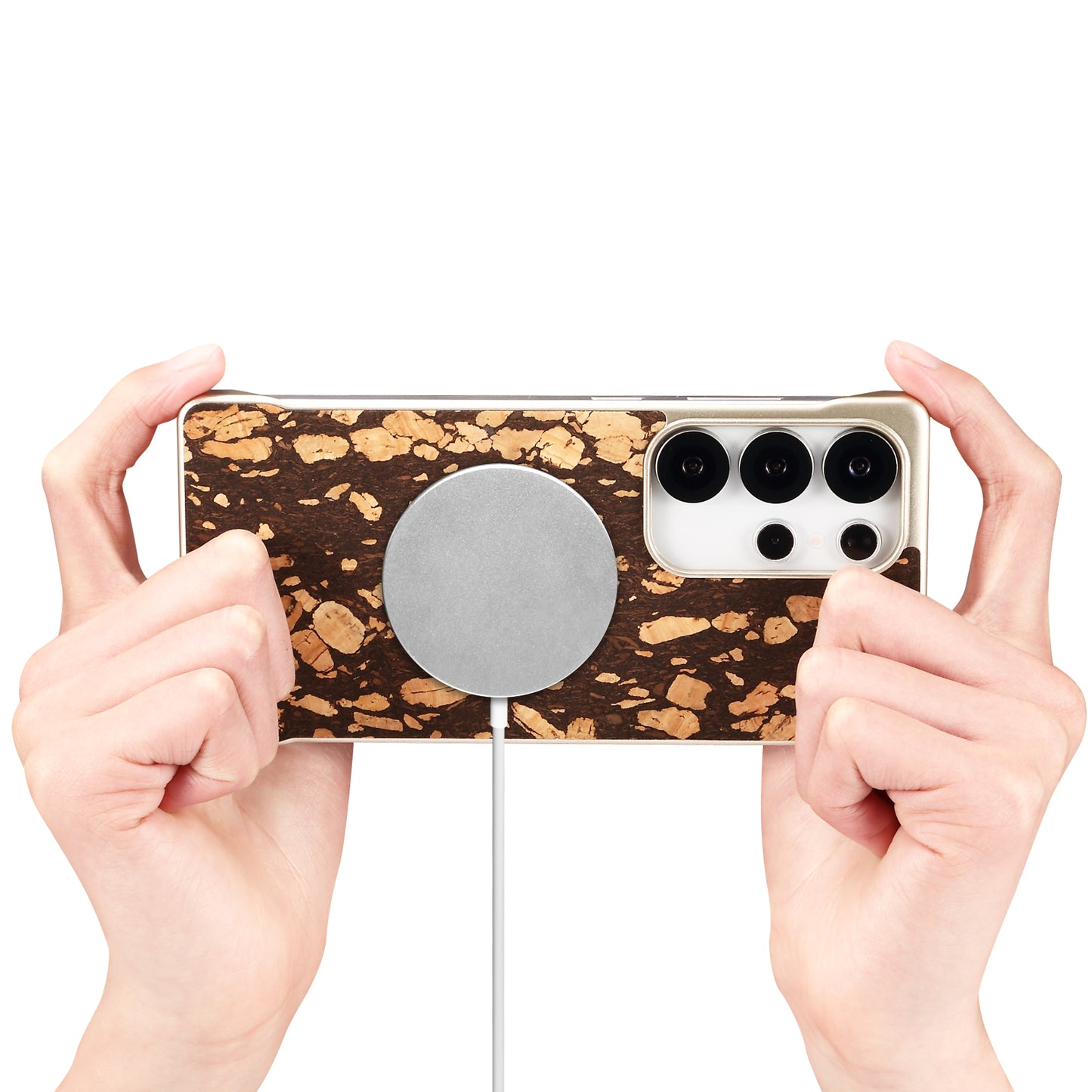 Cork Floral Borderless Magnetic Phone Case (For Samsung)