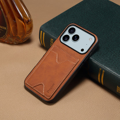 PU Retro Faux Leather Dual Card Slot Kickstand Phone Case (For iPhone)
