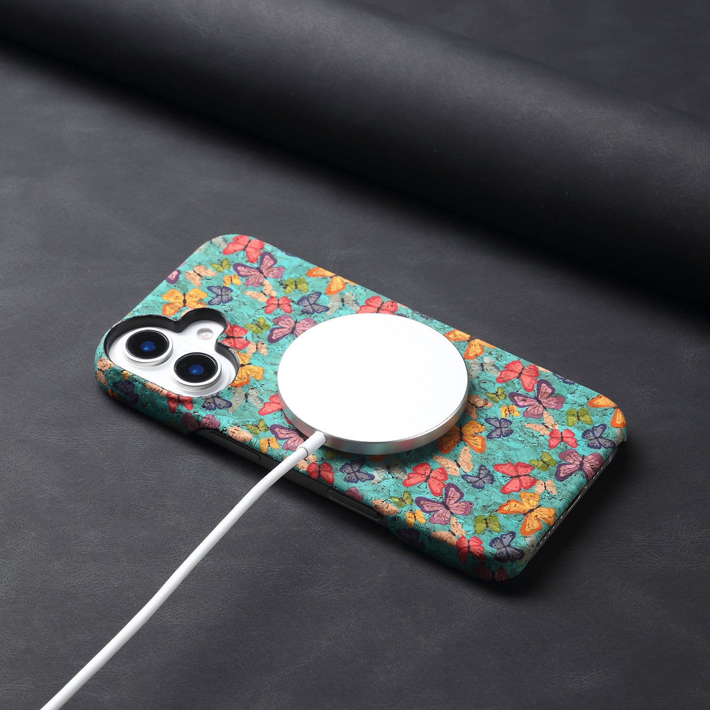 Floral Pattern Cork PC Phone Case