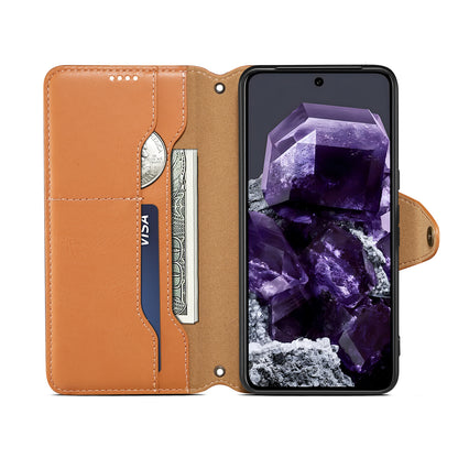 Google Simple PU Leather Flip Card Wallet Stand Phone Case（khaki）
