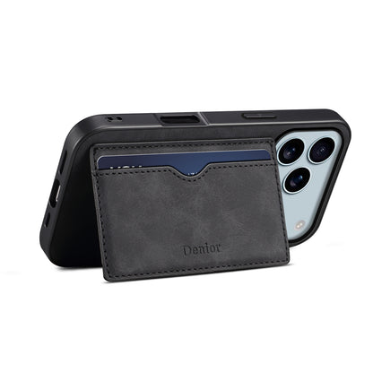 PU Retro Faux Leather Wallet Case with Horizontal Kickstand (For iPhone)