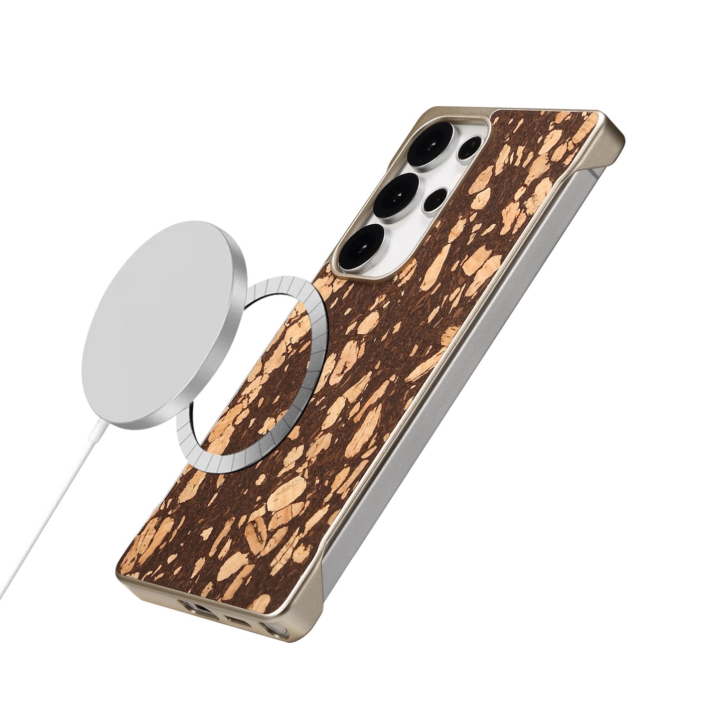 Cork Floral Borderless Magnetic Phone Case (For Samsung)