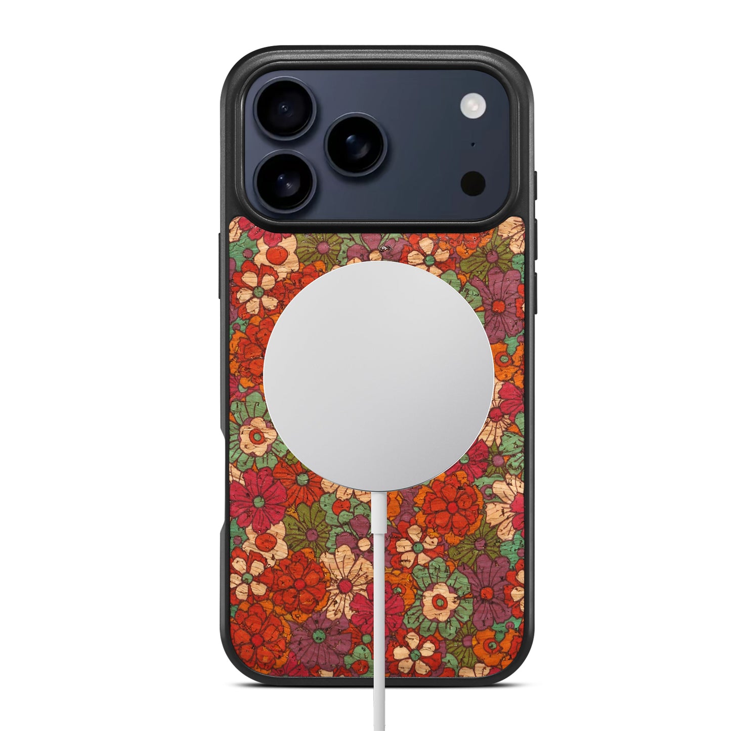 Floral Cork Mag Case